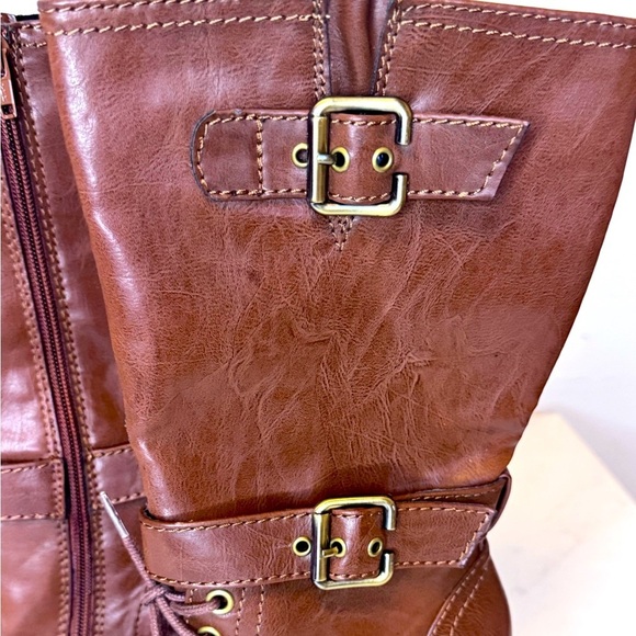 Sonoma Brown Lace Up Riding Boots with Buckle Straps - Picture 4 of 10